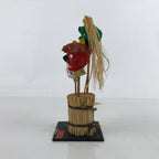 Japanese Kokeshi Doll Satsuma Kubi Ningyo Vtg Paper Bamboo Folk Art KF706