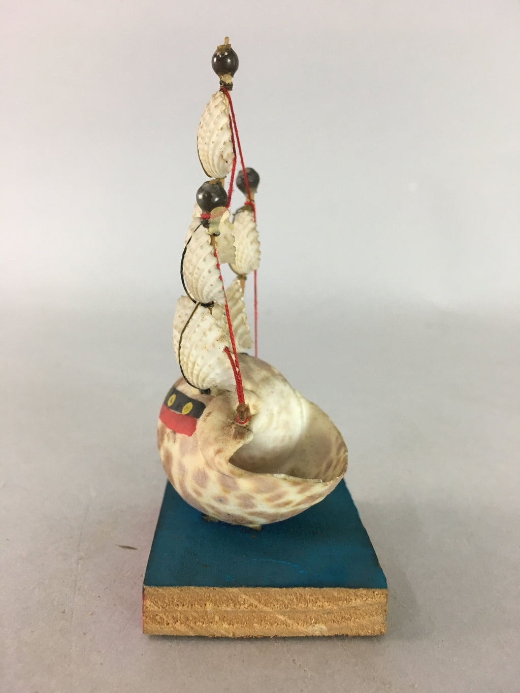Japanese Kokeshi Doll Vtg Shell Sails Figurine Sail Boat Ship Mast KF200