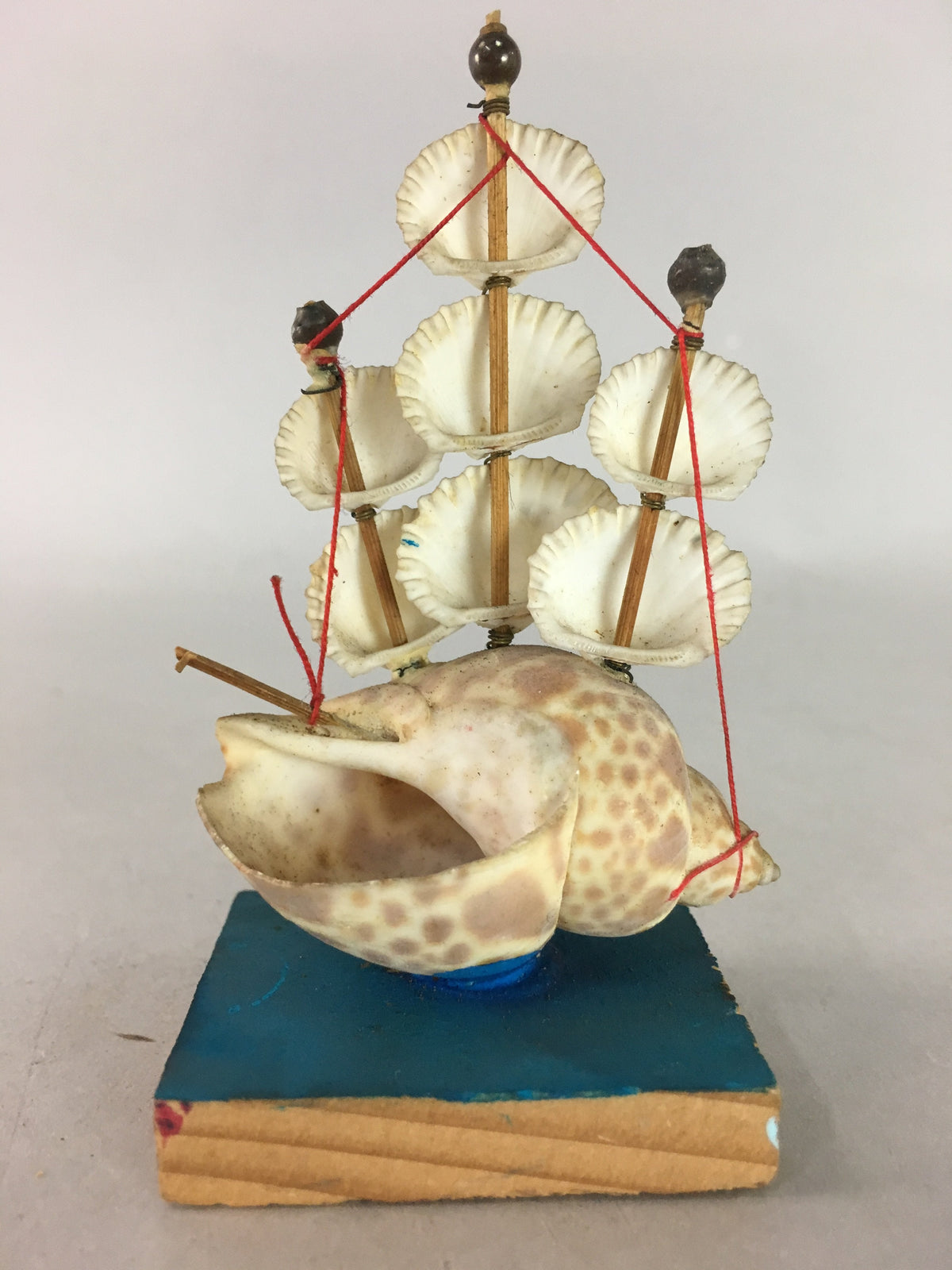 Japanese Kokeshi Doll Vtg Shell Sails Figurine Sail Boat Ship Mast KF200