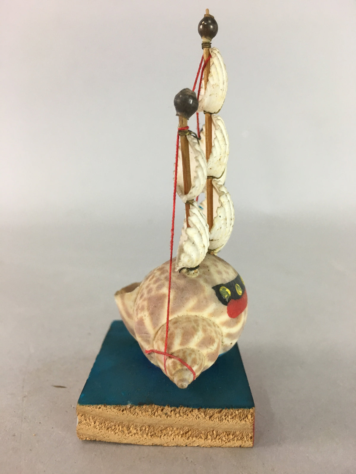 Japanese Kokeshi Doll Vtg Shell Sails Figurine Sail Boat Ship Mast KF200