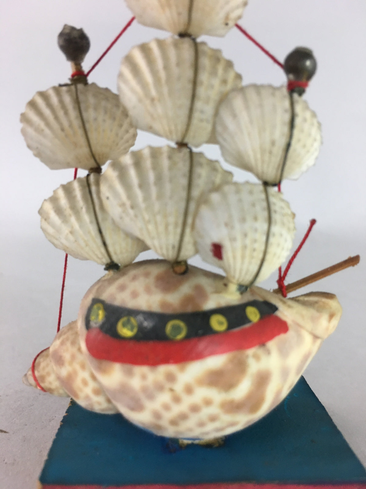 Japanese Kokeshi Doll Vtg Shell Sails Figurine Sail Boat Ship Mast KF200