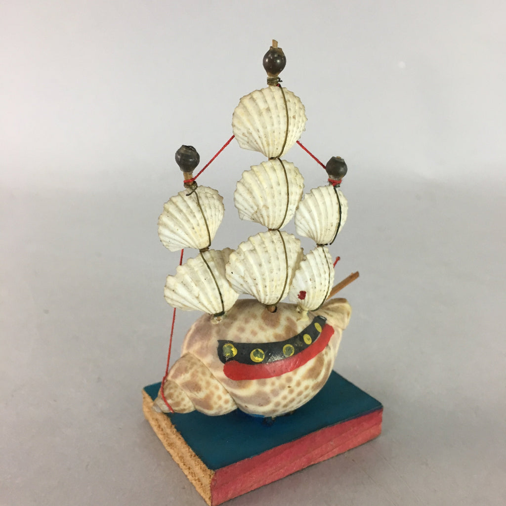 Japanese Kokeshi Doll Vtg Shell Sails Figurine Sail Boat Ship Mast KF200