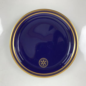 Japanese Koransha Porcelain Cup Saucer Set Vtg Lazuli Blue Gold Rotary Club Y179