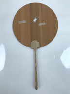 Japanese Koya Cedar Wood Fan Uchiwa Round Kitayama River Rafting Kanji U162