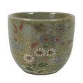 Japanese Kutani Imari Ceramic Sake Cup Vtg Tsubomi Ochoko Flowers Bird Gray G336
