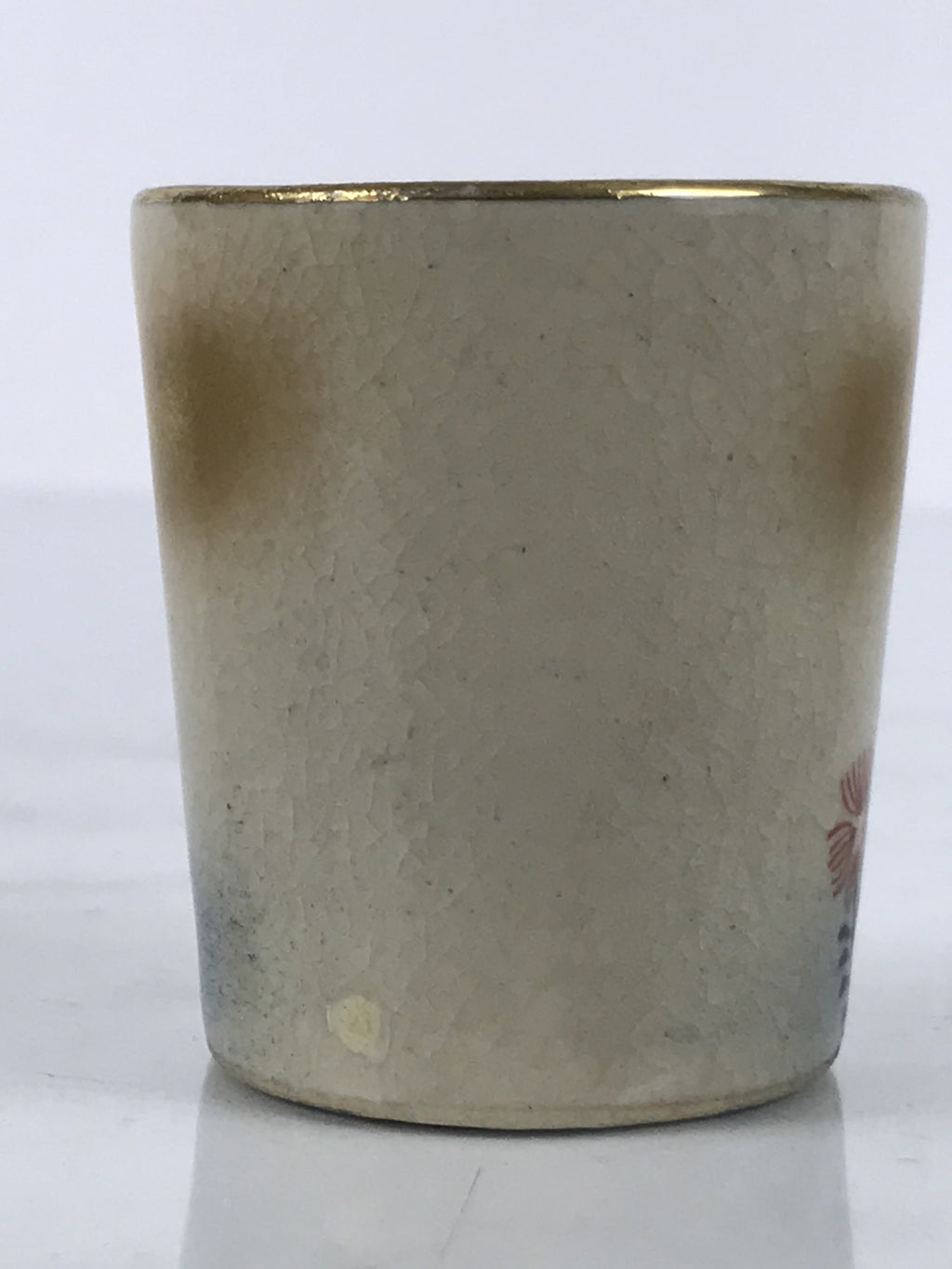 Japanese Kutani Imari Porcelain Sake Cup Vtg Straight Ochoko White Peony G317