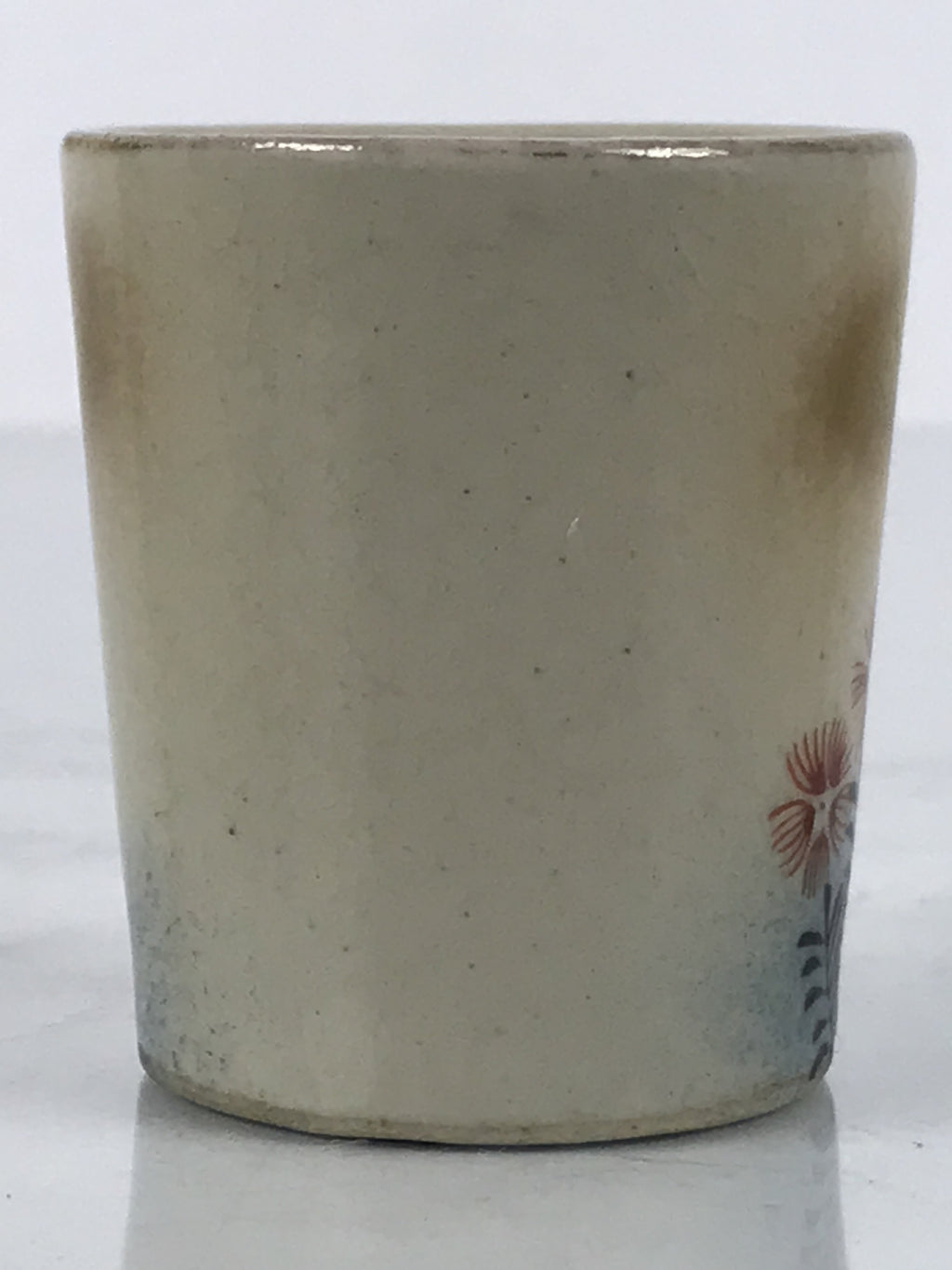 Japanese Kutani Imari Porcelain Sake Cup Vtg Straight Ochoko White Peony G318