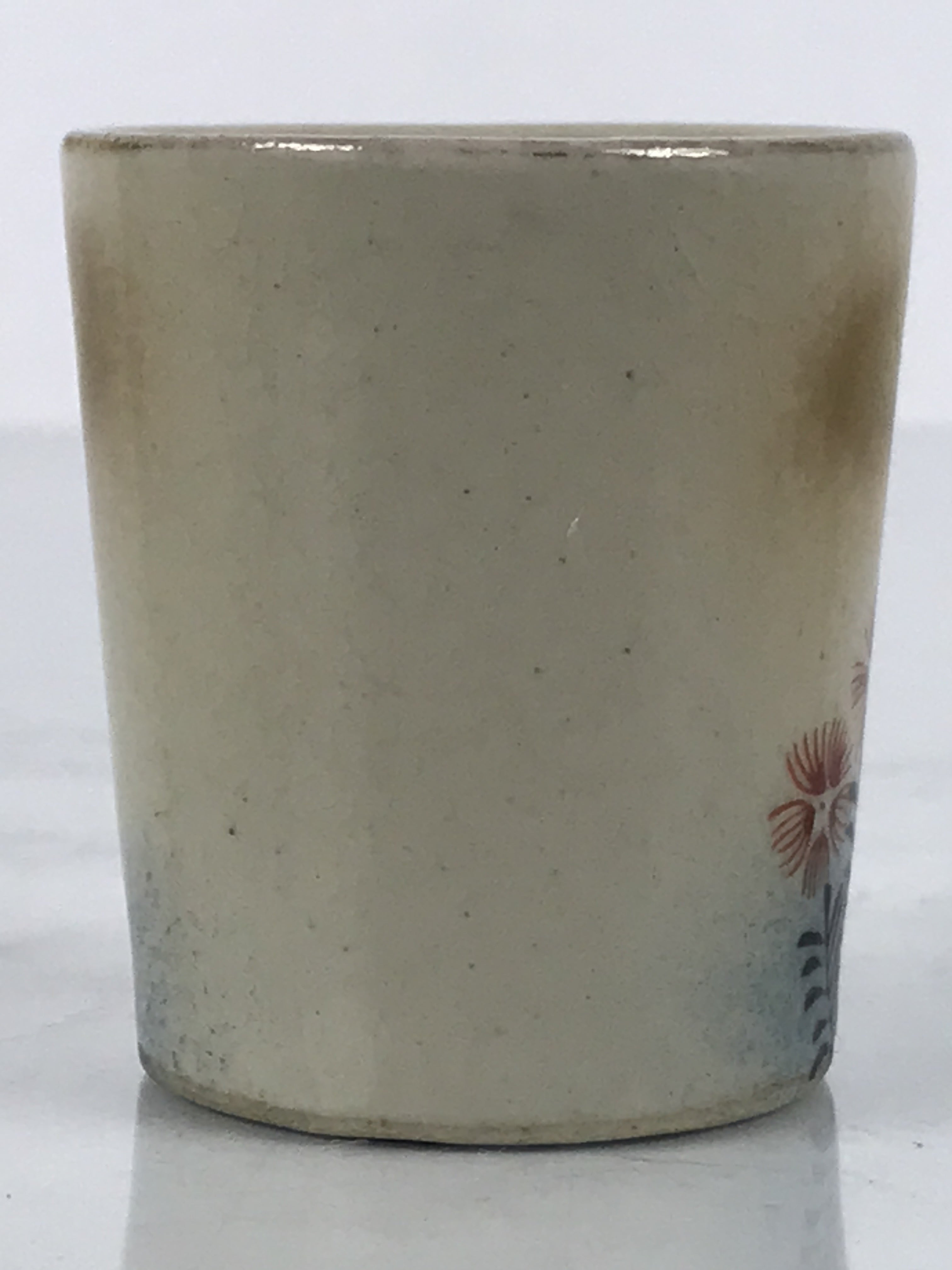 Japanese Kutani Imari Porcelain Sake Cup Vtg Straight Ochoko White Peony G318