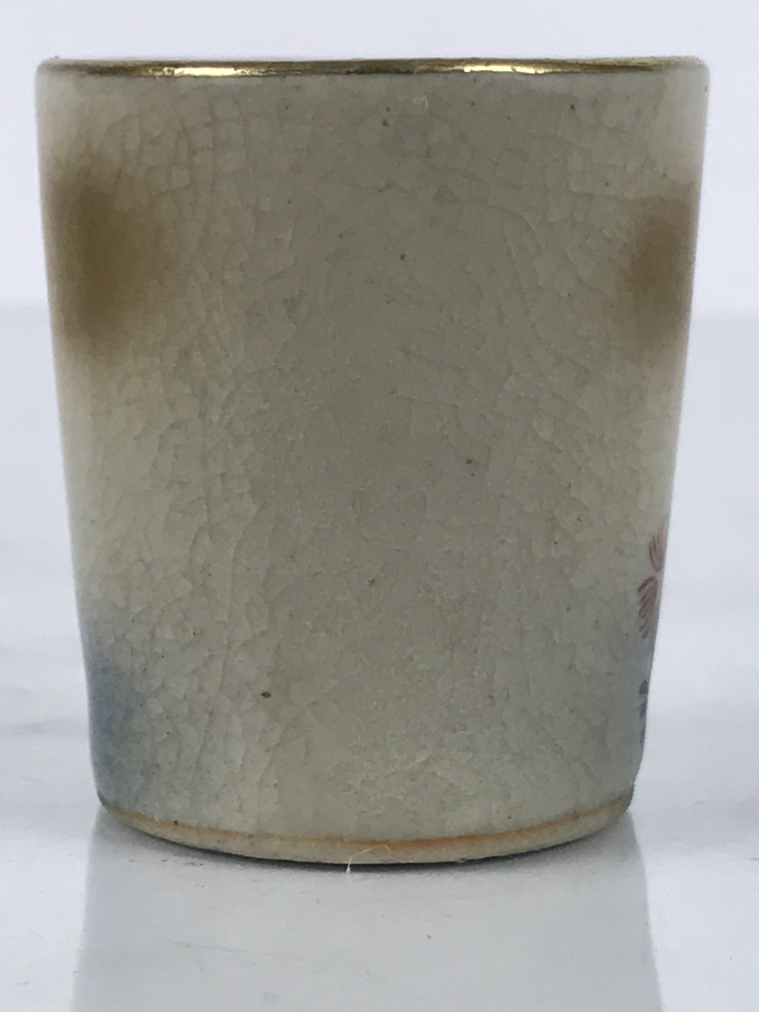 Japanese Kutani Imari Porcelain Sake Cup Vtg Straight Ochoko White Peony G320