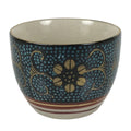 Japanese Kutani Imari Porcelain Sake Cup Vtg Tsubomi Ochoko Blue Dot Flower G328