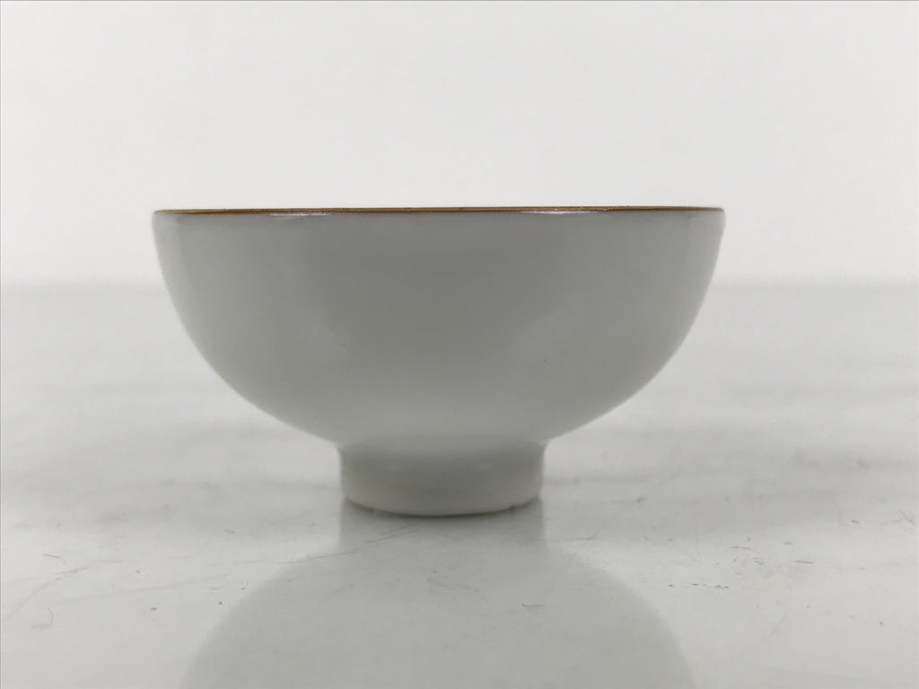 Japanese Kutani Imari Porcelain Sake Cup Vtg Tsubomi Ochoko Court Carriage G321