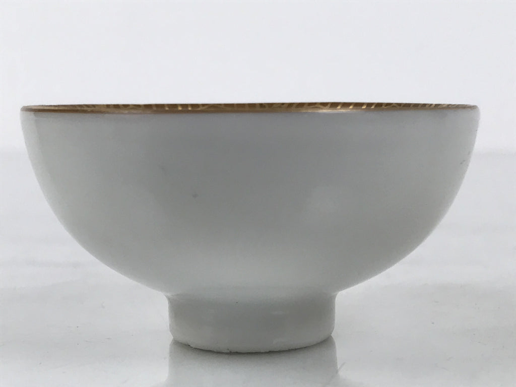 Japanese Kutani Imari Porcelain Sake Cup Vtg Tsubomi Ochoko Court Carriage G322