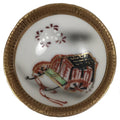 Japanese Kutani Imari Porcelain Sake Cup Vtg Tsubomi Ochoko Court Carriage G322