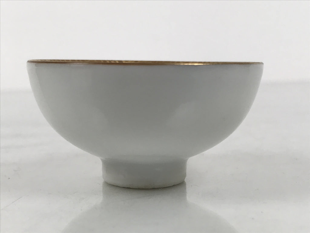 Japanese Kutani Imari Porcelain Sake Cup Vtg Tsubomi Ochoko Court Carriage G323