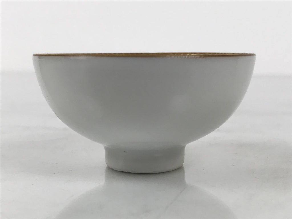 Japanese Kutani Imari Porcelain Sake Cup Vtg Tsubomi Ochoko Court Carriage G323