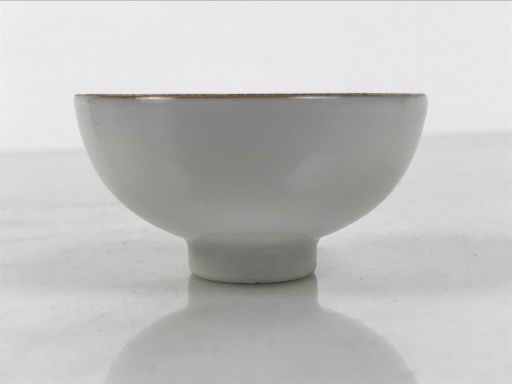 Japanese Kutani Imari Porcelain Sake Cup Vtg Tsubomi Ochoko Court Carriage G324