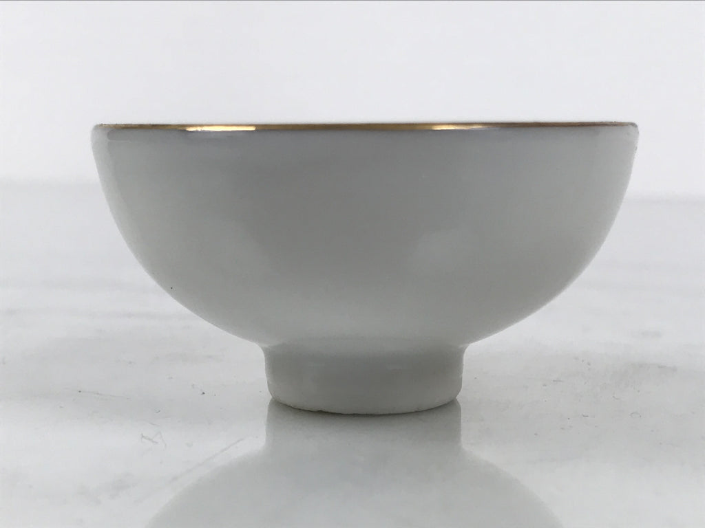 Japanese Kutani Imari Porcelain Sake Cup Vtg Tsubomi Ochoko Court Carriage G324