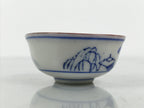 Japanese Kutani Imari Porcelain Sake Cup Vtg Tsubomi Ochoko Mountain Temple G344
