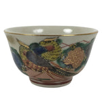 Japanese Kutani Imari Porcelain Sake Cup Vtg Wan Guinomi Birds Peony Flower G341