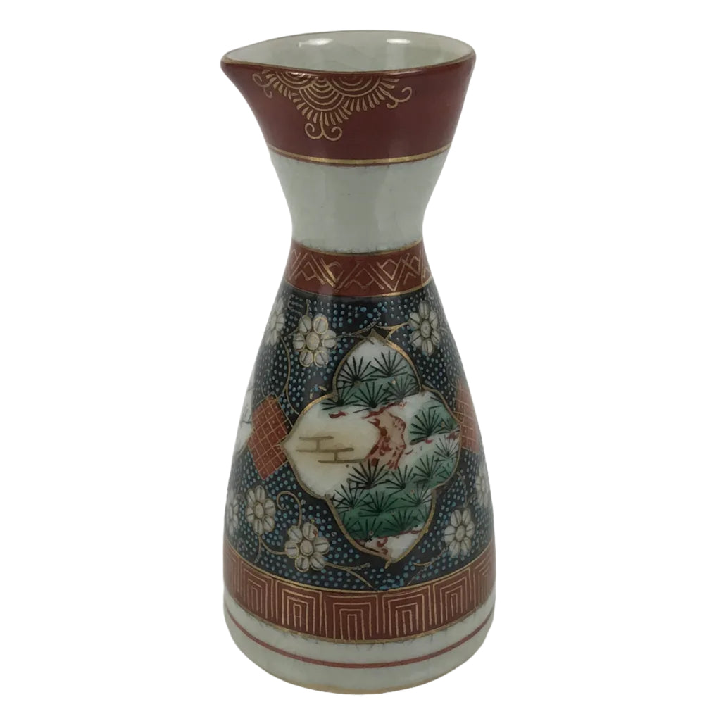 Japanese Kutani Porcelain Sake Bottle Tokkuri Shochikubai Pine