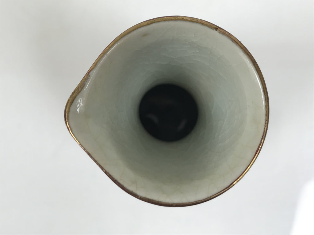 Japanese Kutani Porcelain Sake Bottle Tokkuri Shochikubai Pine Plum Bamboo TS917