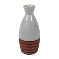 Japanese Kutani Porcelain Sake Bottle Tokkuri Vtg White Red Gold Lines TS843