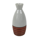 Japanese Kutani Porcelain Sake Bottle Tokkuri Vtg White Red Gold Lines TS843