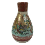 Japanese Kutani Porcelain Sake Bottle Tokkuri White Red Gold Pheasant Bird TS887