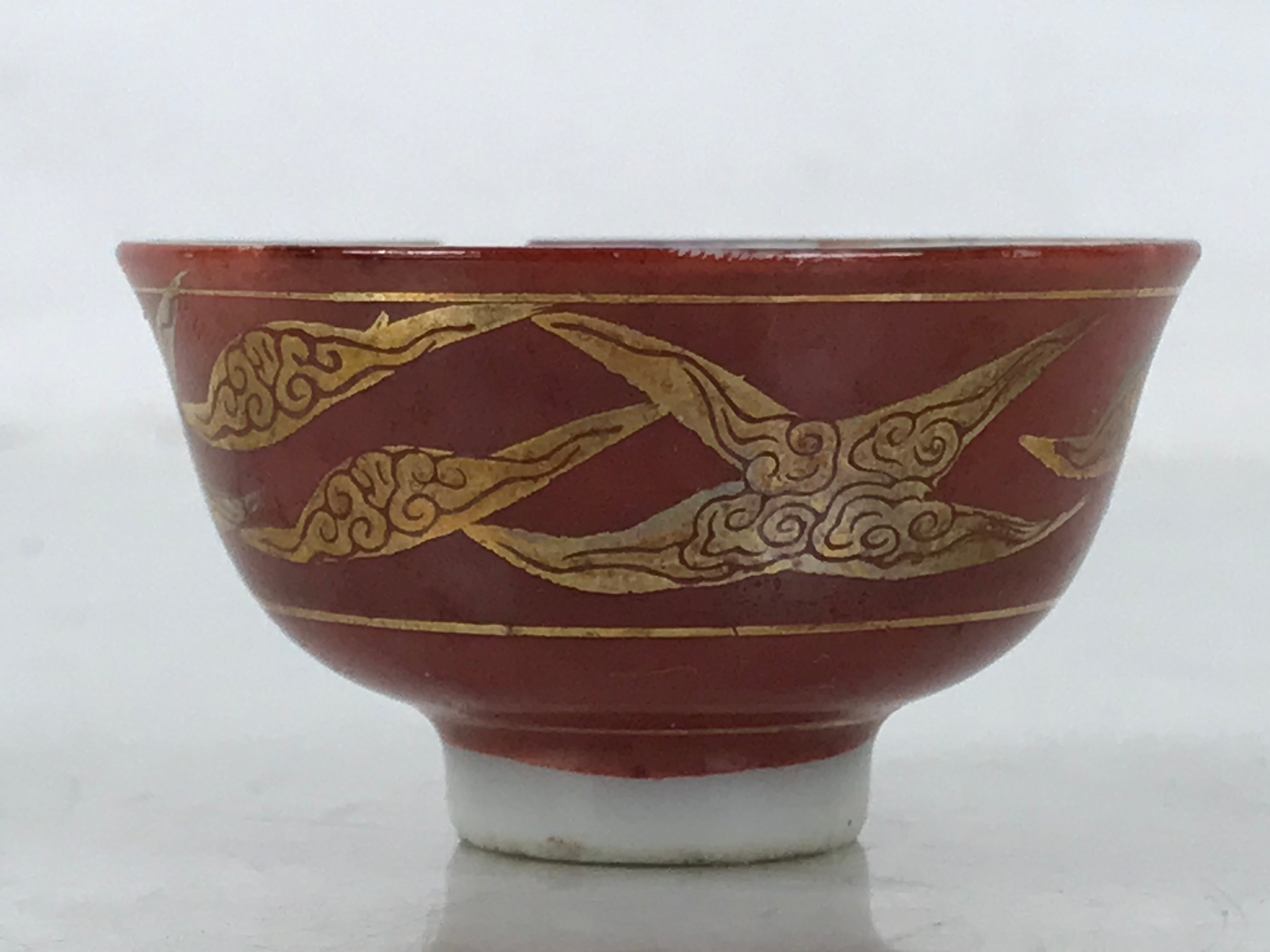 Japanese Kutani Porcelain Sake Cup Ochoko Guinomi Ukiyoe Shunga Art G297