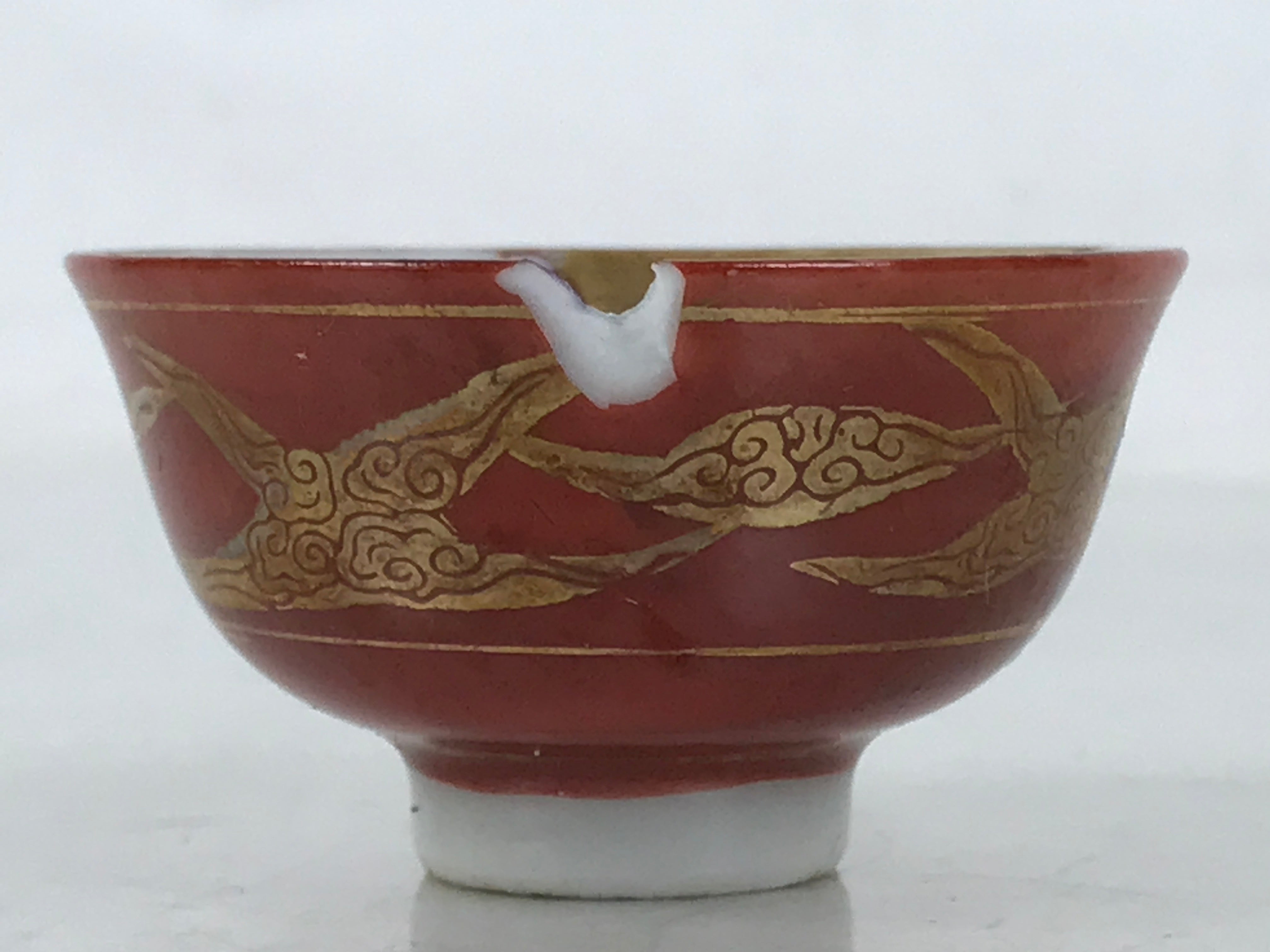 Japanese Kutani Porcelain Sake Cup Ochoko Guinomi Ukiyoe Shunga Erotic Art G297