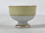 Japanese Kutani Porcelain Sake Cup Vtg Black Hand Written Poem Gold Floral G115