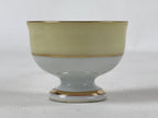 Japanese Kutani Porcelain Sake Cup Vtg Black Hand Written Poem Gold Floral G115