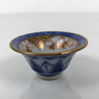 Japanese Kutani Porcelain Sake Cup Vtg Rappa Ochoko Cherry Blossom Temple G302
