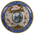 Japanese Kutani Porcelain Sake Cup Vtg Rappa Ochoko Cherry Blossom Temple G302