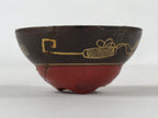 Japanese Kutani Porcelain Sake Cup Vtg Red Face Bottom Green Gold Character G113