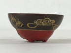 Japanese Kutani Porcelain Sake Cup Vtg Red Face Bottom Green Gold Character G113