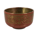 Japanese Kutani Porcelain Sake Cup Vtg Tsubomi Ochoko Red Gold Shippo G299