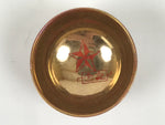 Japanese Kutani Porcelain Sake Cup Vtg Tsubomi Ochoko Red Gold Star G300