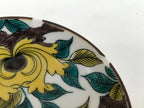 Japanese Kutani Porcelain Small Plate Mamezara Vtg Yellow Peony Flowers Y94