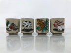 Japanese Kutani Ware Ceramic Sake Cup 12pc Set Vtg Guinomi Sakazuki Zodiac PX773