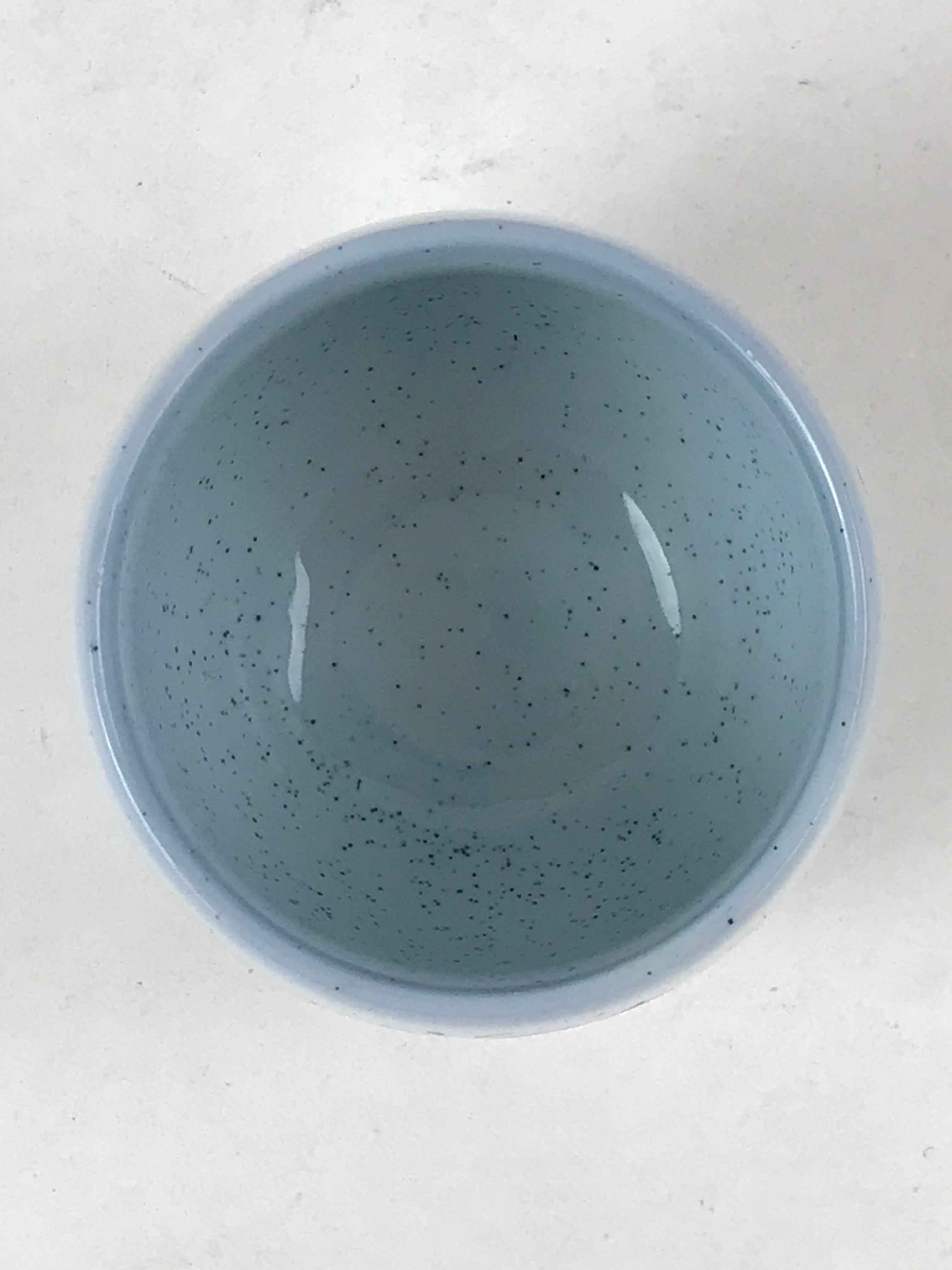 Japanese Kutani Ware Ceramic Teacup Vtg Blue Flower Design Pottery Yunomi TC392