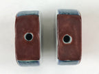 Japanese Kutani Ware Hanging Scroll Weights Vtg Fuchin Kakejiku Rectangle FC321