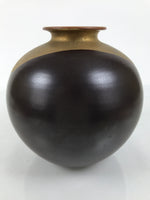 Japanese Kutani Ware Porcelain Flower Vase Ikebana Kabin Peony Gold Brown FK230
