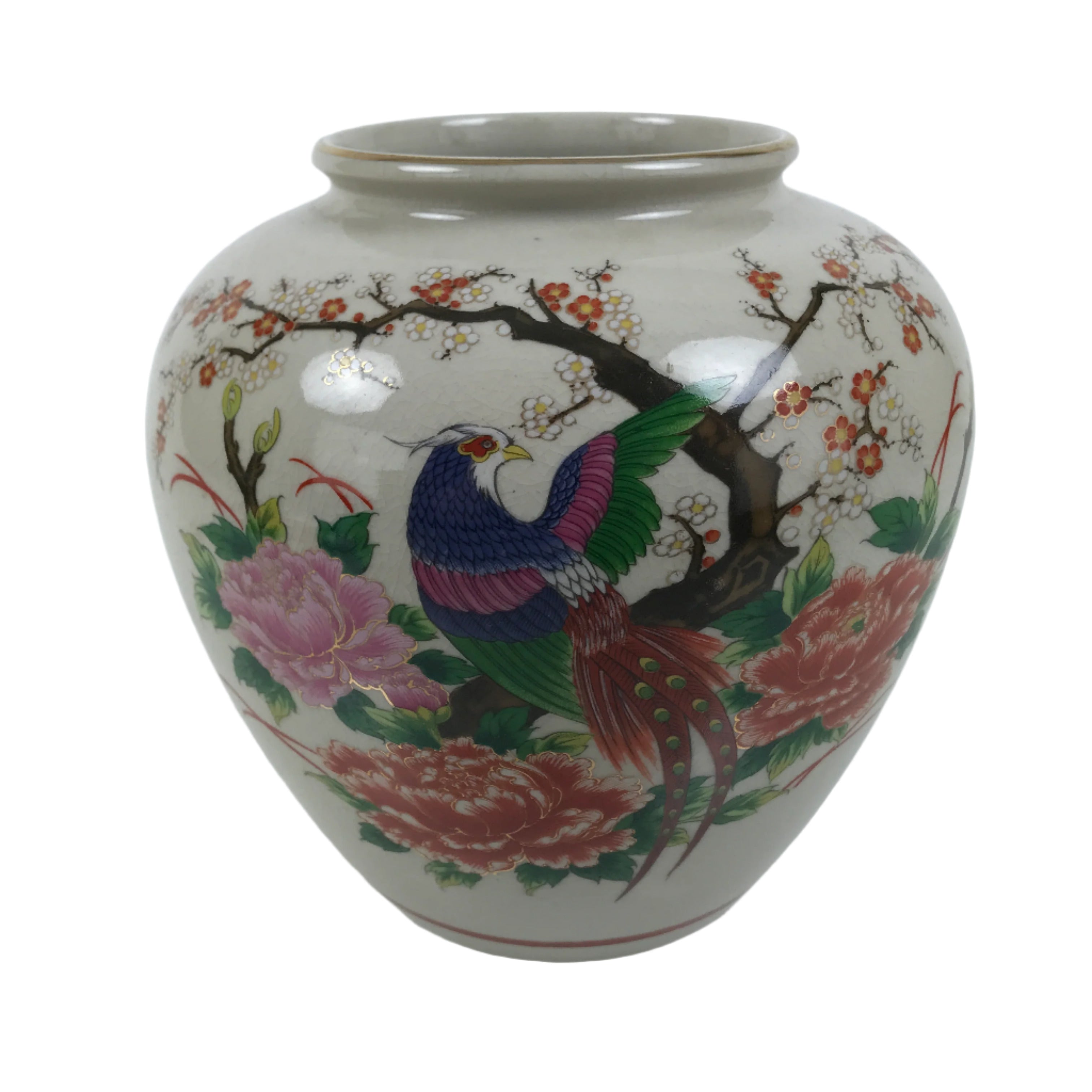 Japanese Kutani Ware Porcelain Flower Vase Ikebana Kabin display picture 1