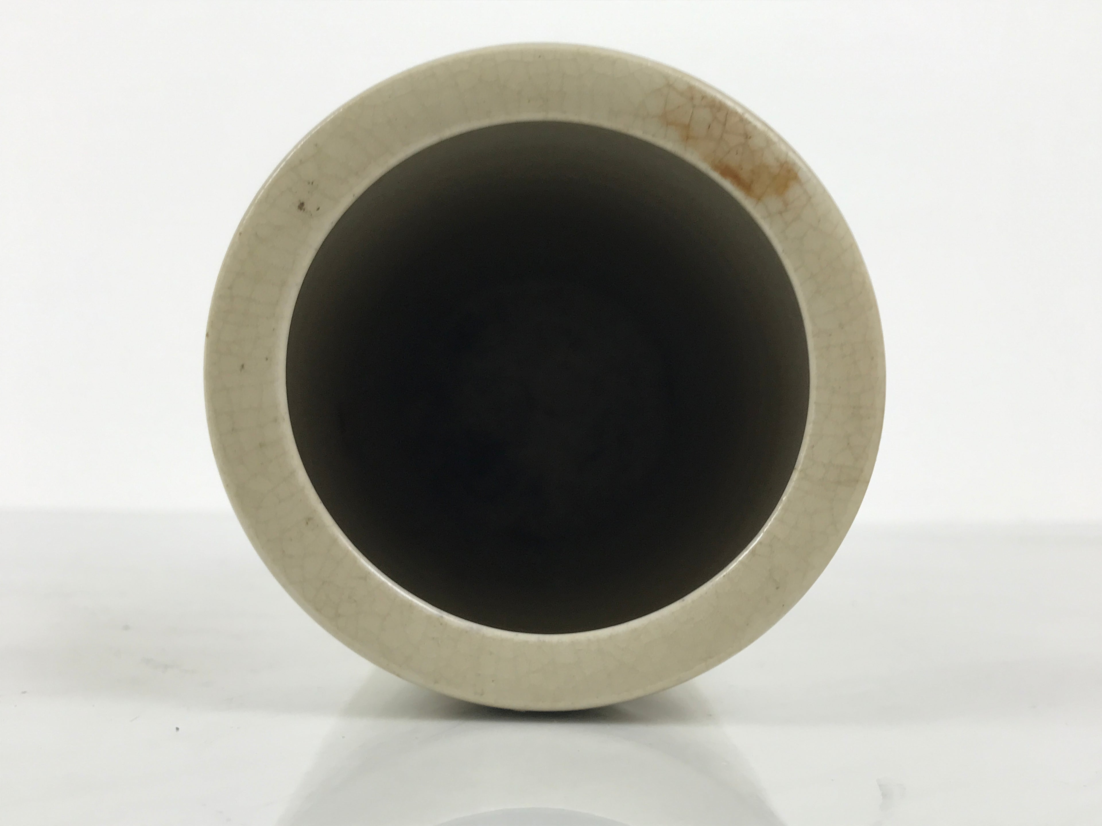 Japanese Kutani Ware Porcelain Flower Vase Ikebana Kabin Plum Ume Cylinder FK237