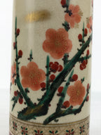 Japanese Kutani Ware Porcelain Flower Vase Ikebana Kabin Plum Ume Cylinder FK237