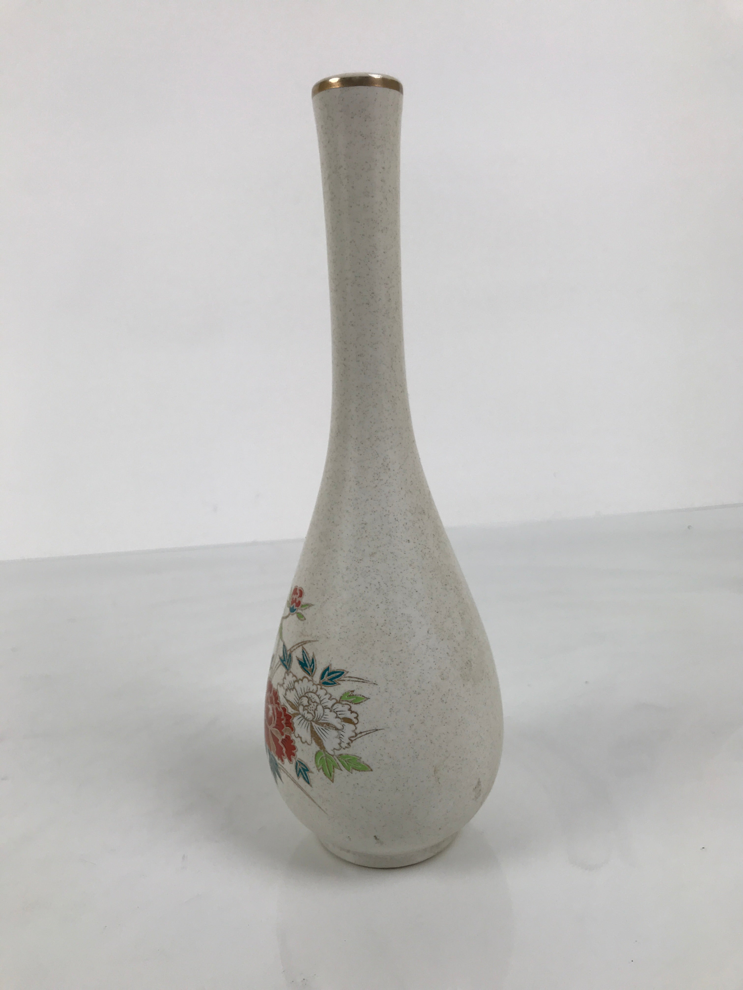 Japanese Kutani Ware Porcelain Flower Vase Vtg Ikebana Kabin Slim Floral FK232