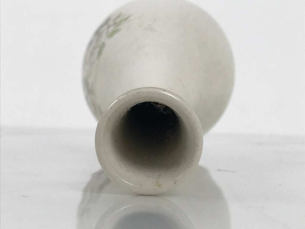 Japanese Kutani Ware Porcelain Flower Vase Vtg Ikebana Kabin Slim Floral FK232