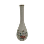 Japanese Kutani Ware Porcelain Flower Vase Vtg Ikebana Kabin Slim Floral FK232