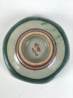 Japanese Kutani Ware Porcelain Sake Cup Vtg Ochoko Hexagon Gold Pine Tree G279